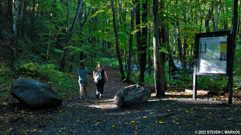 Start of the Lower Hornbecks Creek Trail in Delaware Water Gap National Recreation Area