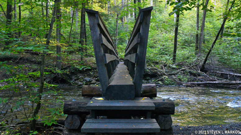 Third bridge over Hornbecks Creek on the Lower Hornbecks Creek Trail in Delaware Water Gap National Recreation Area