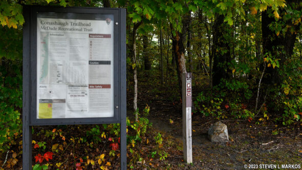Conashaugh Trailhead on Federal Road for the McDade Trail in Delaware Water Gap National Recreation Area