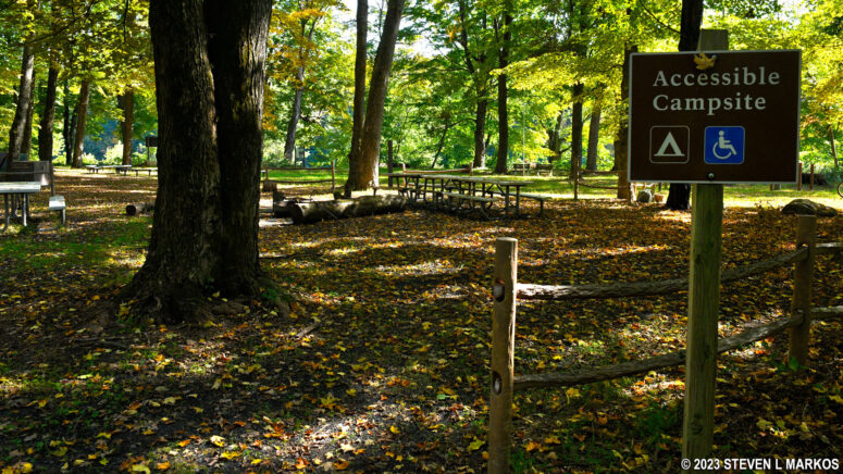 Campsite for disabled visitors at the Valley View Group Campground in Delaware Water Gap National Recreation Area