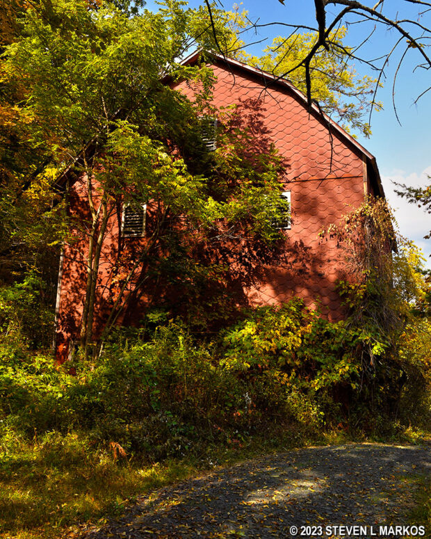 Deteriorated red barn along the McDade Trail north of the Delaware Water Gap National Recreation Area Park Headquarters