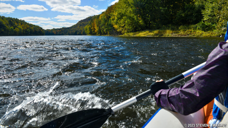 Choppy water on the Delaware River between Namanock and Dingmans Ferry, Delaware Water Gap National Recreation Area