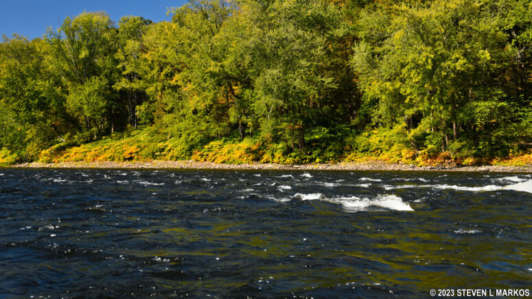 Small rapids on the Delaware River between Bushkill and Poxono at Delaware Water Gap National Recreation Area