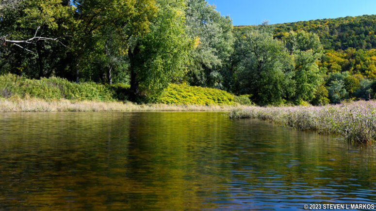 Channels between the small islands south of Poxono Island near the Poxono Boat Ramp, Delaware Water Gap National Recreation Area