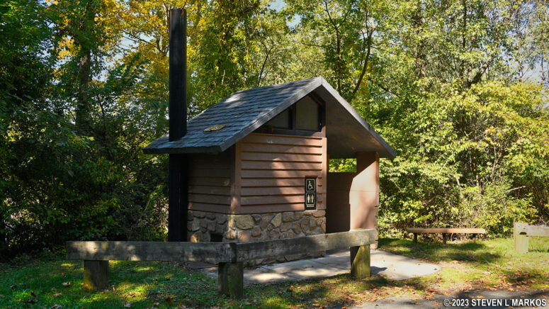 Fancy outhouse at the Poxono Boat Ramp, Delaware Water Gap National Recreation Area