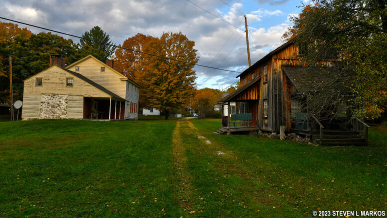 The original path of the Columbia-Walpack Turnpike is still worn into the ground at Millbrook Village in Delaware Water Gap National Recreation Area