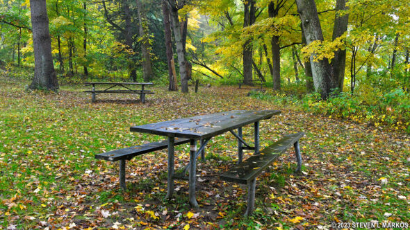 Tables at the Namanock Picnic Area in Delaware Water Gap National Recreation Area