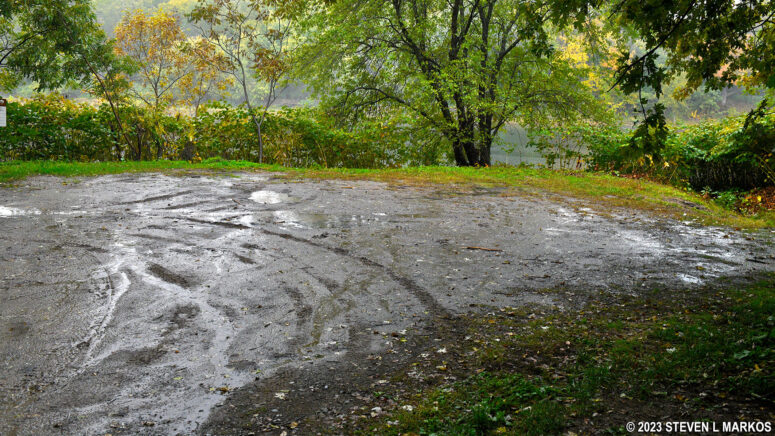 Parking lot for the Caddoo Access Canoe Launch in Delaware Water Gap National Recreation Area