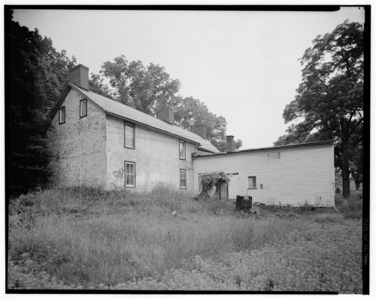 Rear of the Alonzo Depue House when the wooden extension still existed