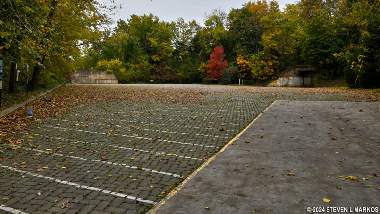 Parking lot at the Riegelsville Boat Ramp on the New Jersey side of the Delaware River