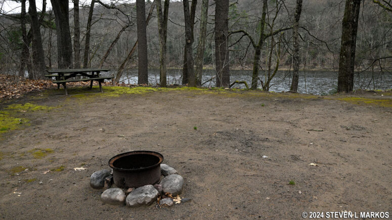 Riverside campsite at Dingmans Campground in Delaware Water Gap National Recreation Area