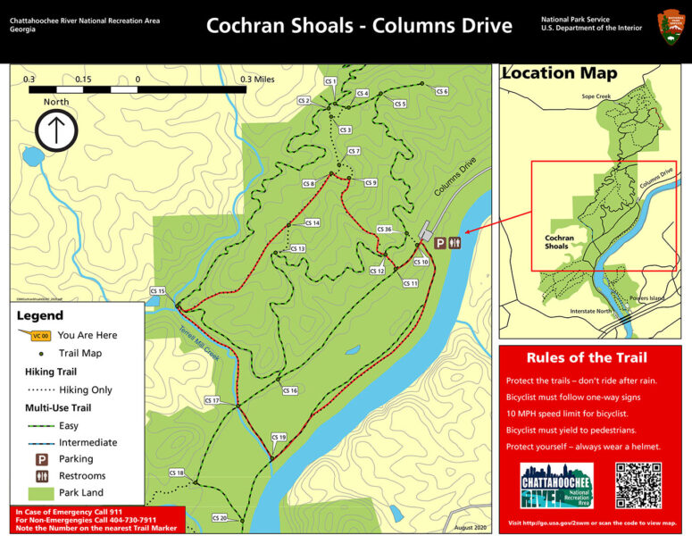 Columns Drive Hike Map (click to enlarge)