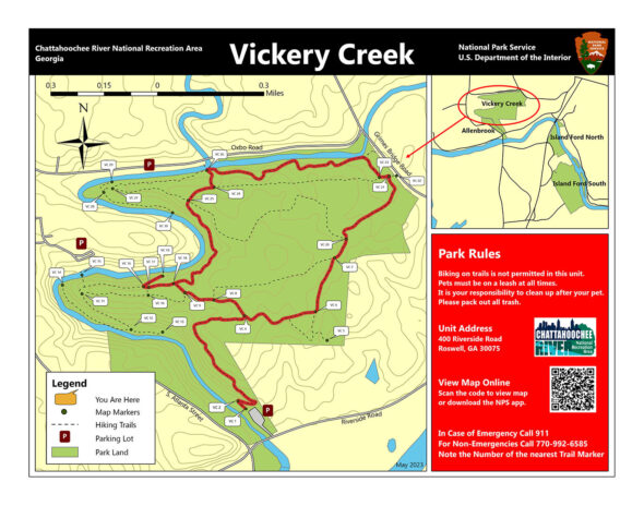 Vickery Creek North Loop Trail (click to enlarge)