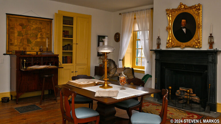 Sitting room and office inside the Ironmaster's House at Hopewell Furnace National Historic Site