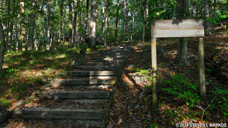 Connector trail between the Dixon Cave Trail and the Mammoth Cave Picnic Area