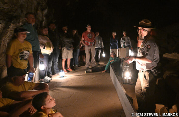 Inside Mammoth Cave on the Star Chamber Lantern Tour