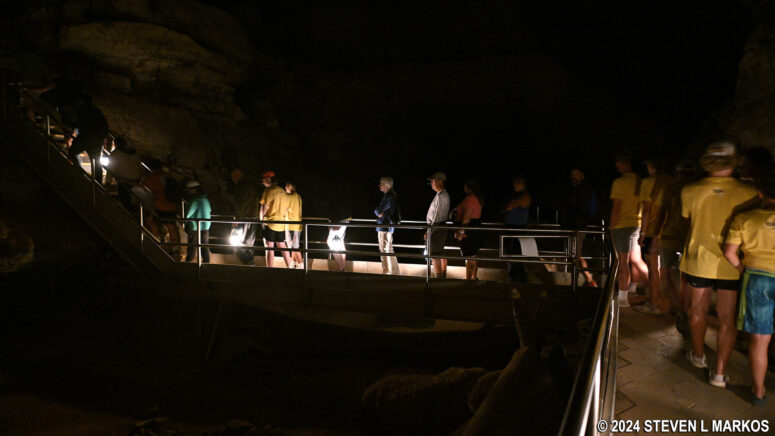 Staircase from the main passage of Mammoth Cave to Gothic Avenue
