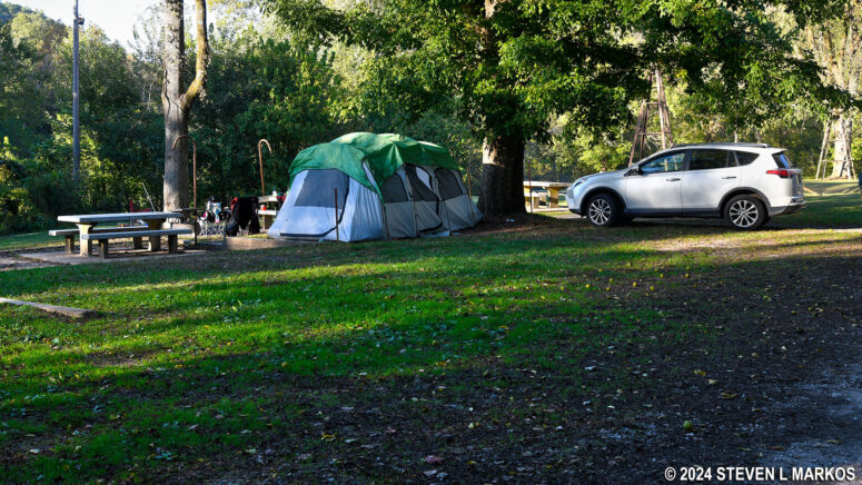 Campsite 2 at the Houchin Ferry Campground in Mammoth Cave National Park