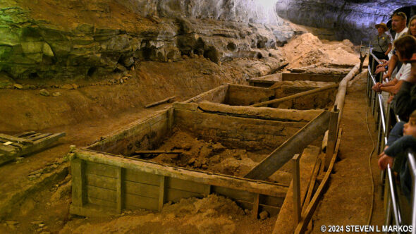 Remnants of a saltpeter mining operation seen on the Historic Tour of Mammoth Cave