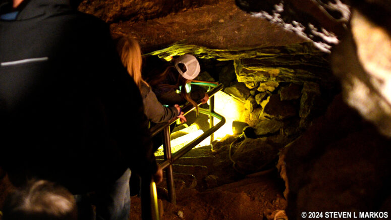 Staircase down to Dante’s Gateway inside Mammoth Cave