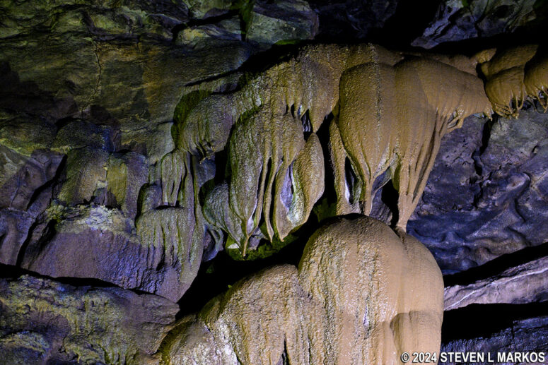 Flowstone formations inside Mammoth Dome at Mammoth Cave National Park
