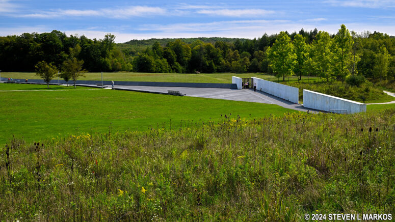 View of the Memorial Plaza and United 93 crash site from the Western Overlook Trail