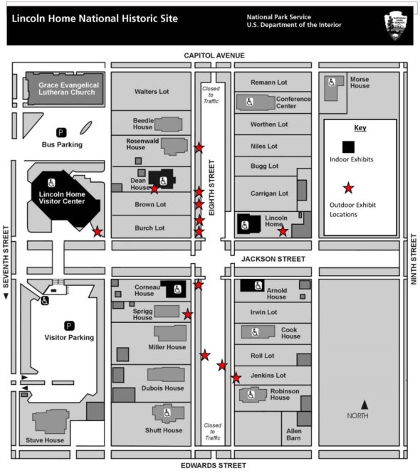 Lincoln Home National Historic Site map (click to enlarge)