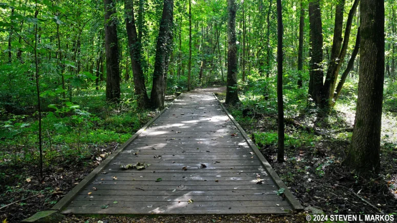 Boardwalk segment of the Boyhood Nature Trail at Lincoln Boyhood National Memorial