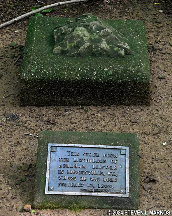 Stone from Abraham Lincoln's birthplace in Hodgenville, Kentucky, on the Trail of Twelve Stones at Lincoln Boyhood National Memorial