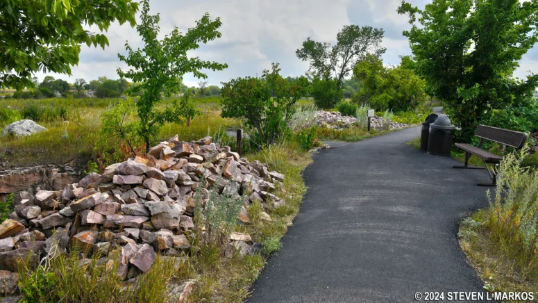 Piles of quartzite along the Quarry Trail in Pipestone National Monument