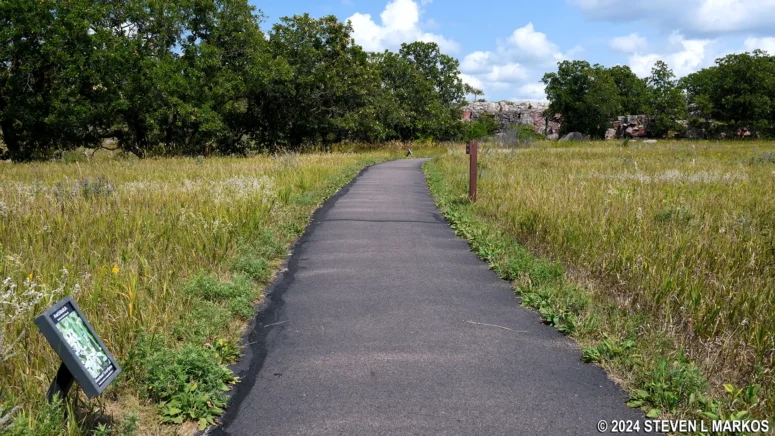 First part of the Circle Trail at Pipestone National Monument passes through the tallgrass prairie