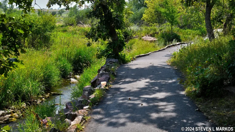The northern side of the Circle Trail follows Pipestone Creek, Pipestone National Monument