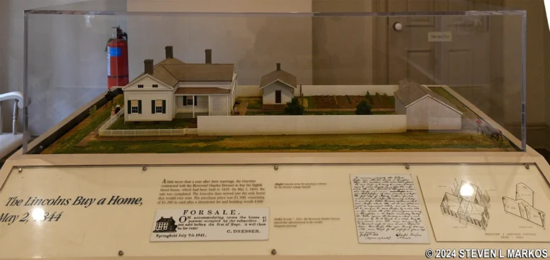 Model of Abraham and Mary Lincoln's house in Springfield when they first bought it in 1844 is on display inside the Dean House at Lincoln Home National Historic Site