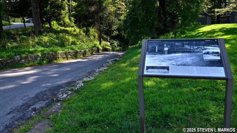 Road at the southwestern end of the Home Garden leads to the Forest Trail at Home of Franklin D. Roosevelt National Historic Site