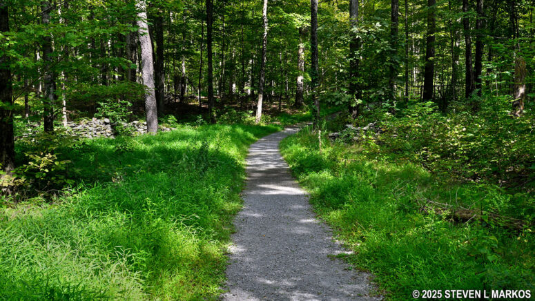Gravel road segment of the Roosevelt Farm Lane at Home of Franklin D. Roosevelt National Historic Site