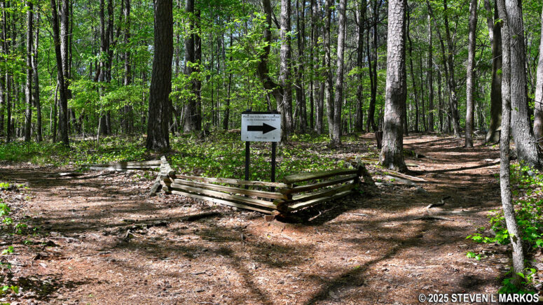 Start of the loop portion of the Environmental Trail at Kennesaw Mountain National Battlefield Park