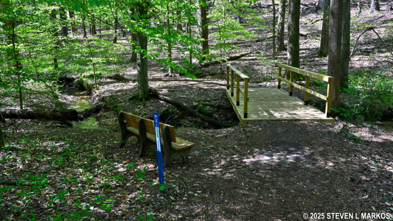 The 24-Gun Battery Trail crosses a creek near its midway point, Kennesaw Mountain National Battlefield Park