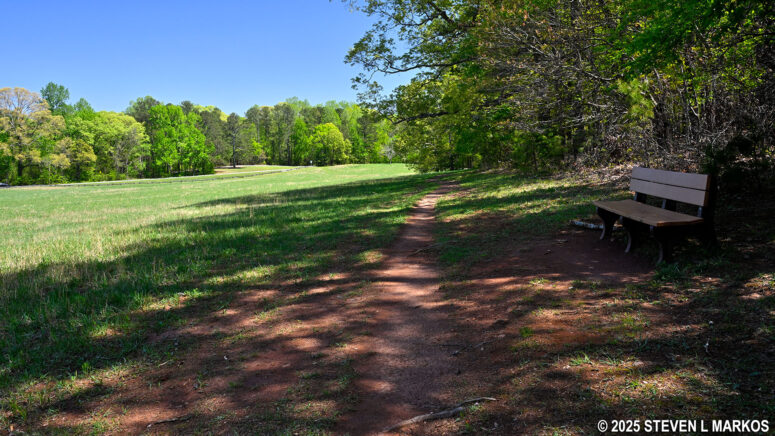 Trail through an open field next to the 24-Gun Battery Trail at Kennesaw Mountain National Battlefield Park