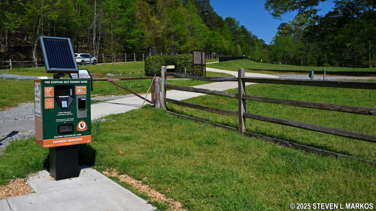 Pay station at the Pigeon Hill Parking Lot on Burnt Hickory Road in Kennesaw Mountain National Battlefield Park