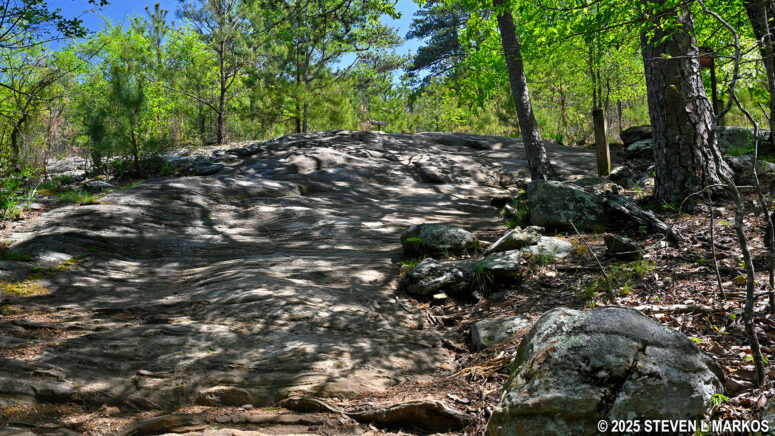 Granite slab just past the earthwork exhibit on the Pigeon Hill Trail, Kennesaw Mountain National Battlefield Park