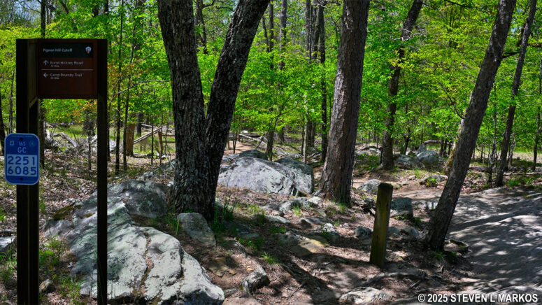 Intersection of the Pigeon Hill Cutoff and the Pigeon Hill Trail at Kennesaw Mountain National Battlefield Park