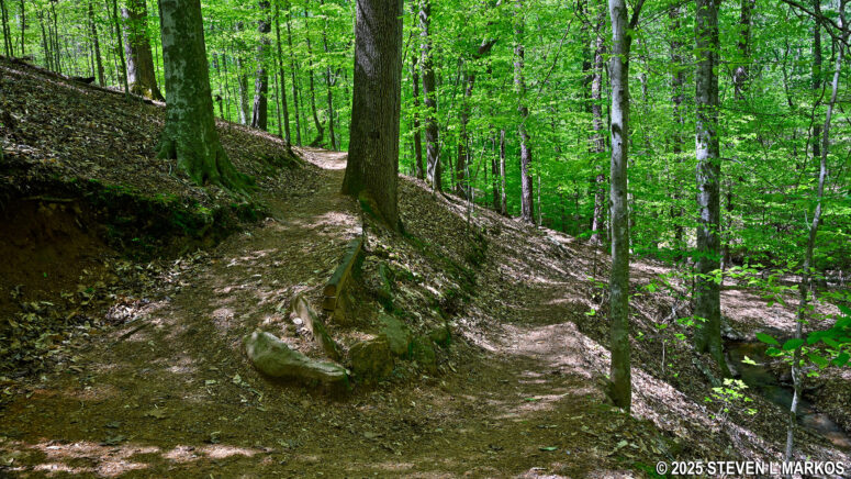 Switchback up a steep hill on the Hardage Mill Trail South, Kennesaw Mountain National Battlefield Park