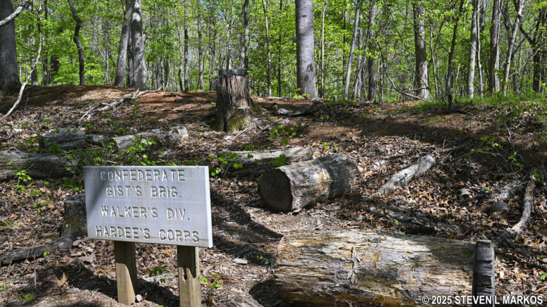 Sign marks Confederate troop position near the New Salem Church, Kennesaw Mountain National Battlefield Park