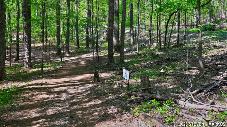 Northern end of the New Salem Church Trail follows Burnt Hickory Road, Kennesaw Mountain National Battlefield Park