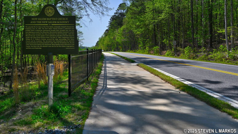 Multi-use path runs between the northern trailhead for the New Salem Church Trail and the Pigeon Hill Parking Lot at Kennesaw Mountain National Battlefield Park