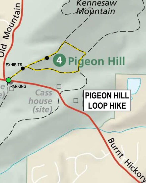 Pigeon Hill Loop Hike map (click to enlarge)