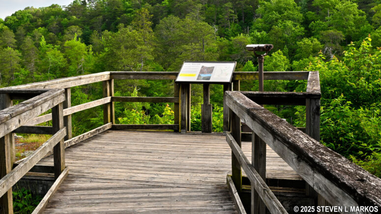 Observation platform at the Little River Falls Overlook on the Canyon Rim Drive, Little River Canyon National Preserve