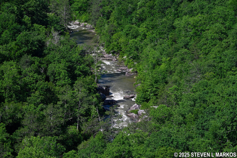 View of the Little River from the Canyon Rim Overlook on the Canyon Rim Drive, Little River Canyon National Preserve