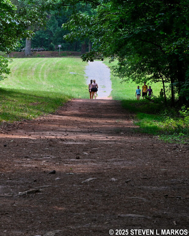 East-west segment of the Old John Ward Trail ends at the Cease Fire Trail, Kennesaw Mountain National Battlefield Park