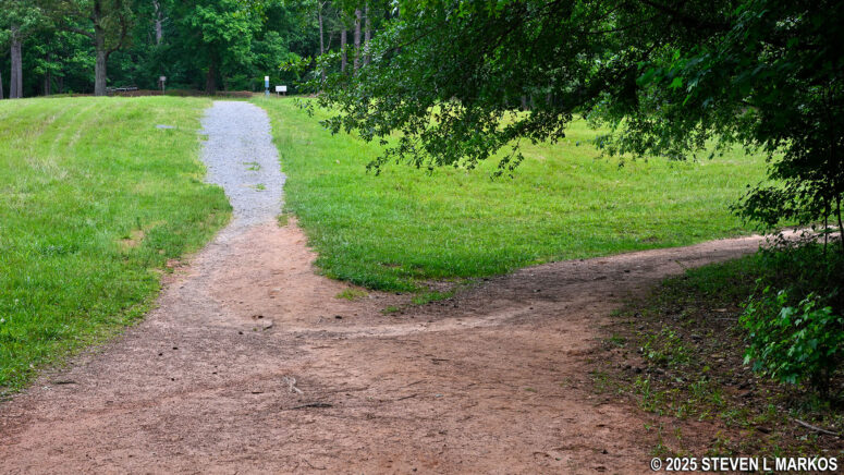 Fork in the Old John Ward Trail just west of the Cease Fire Trail, Kennesaw Mountain National Battlefield Park